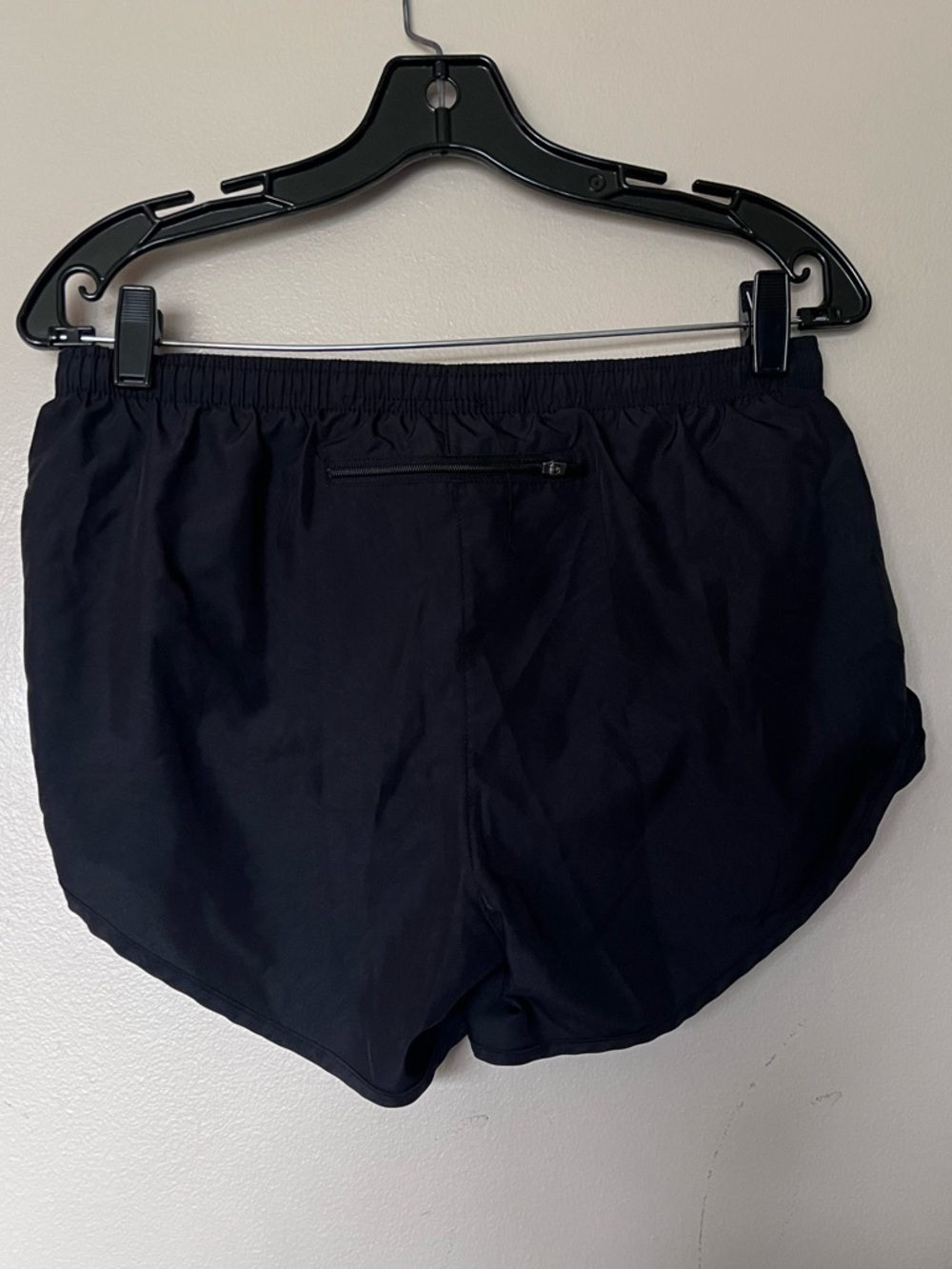 Nike Black Women's Dri-FIT Athletic Shorts with White Swoosh - Picture 2 of 3